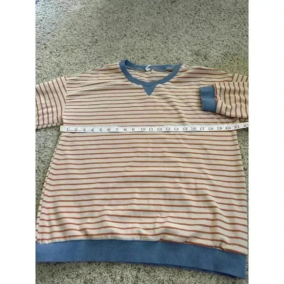 Wishlist Striped Crewneck Velour Sweatshirt Women's Size M/L - Picture 6 of 7